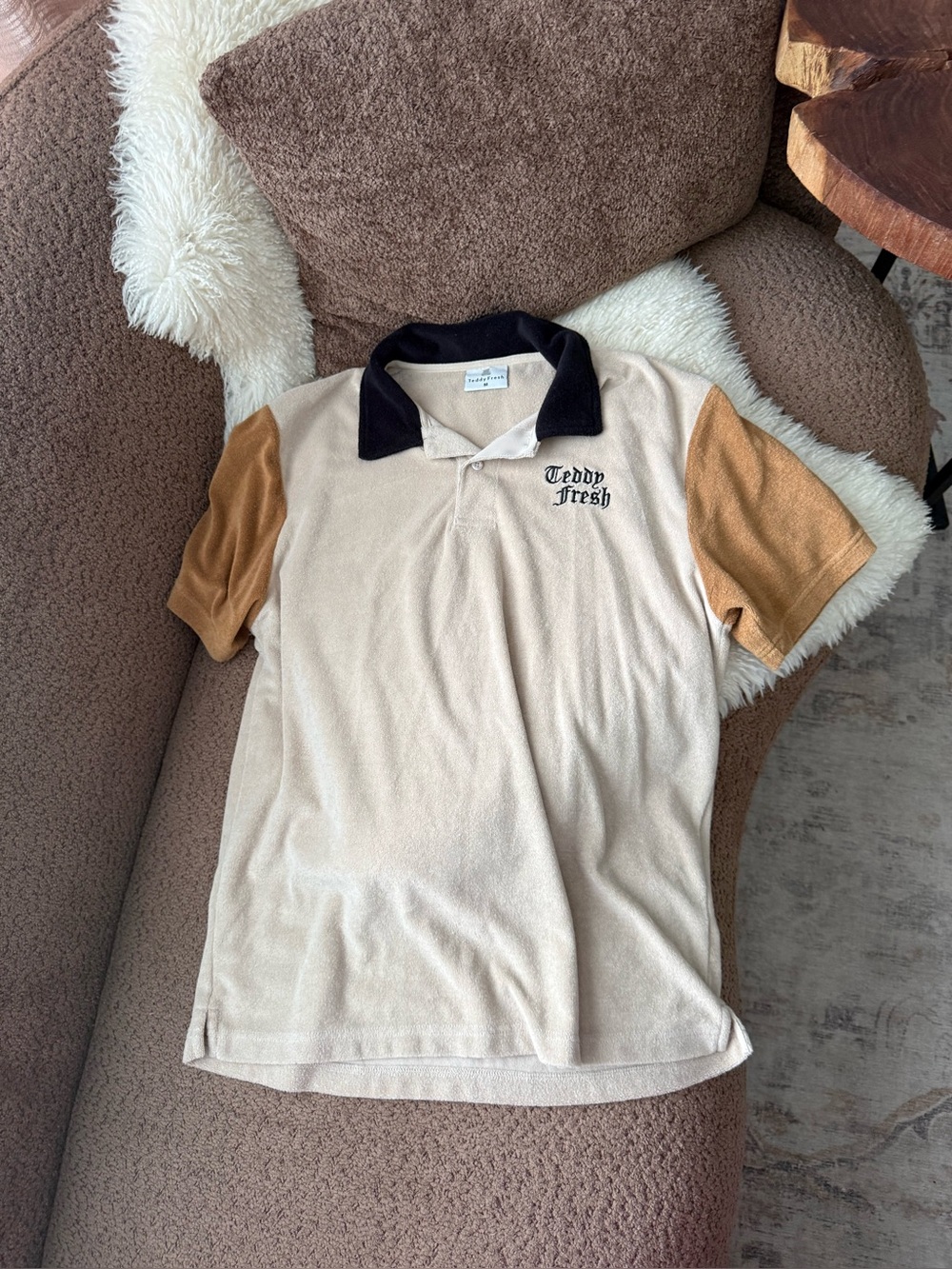 Teddy Fresh colorblock terry cloth polo